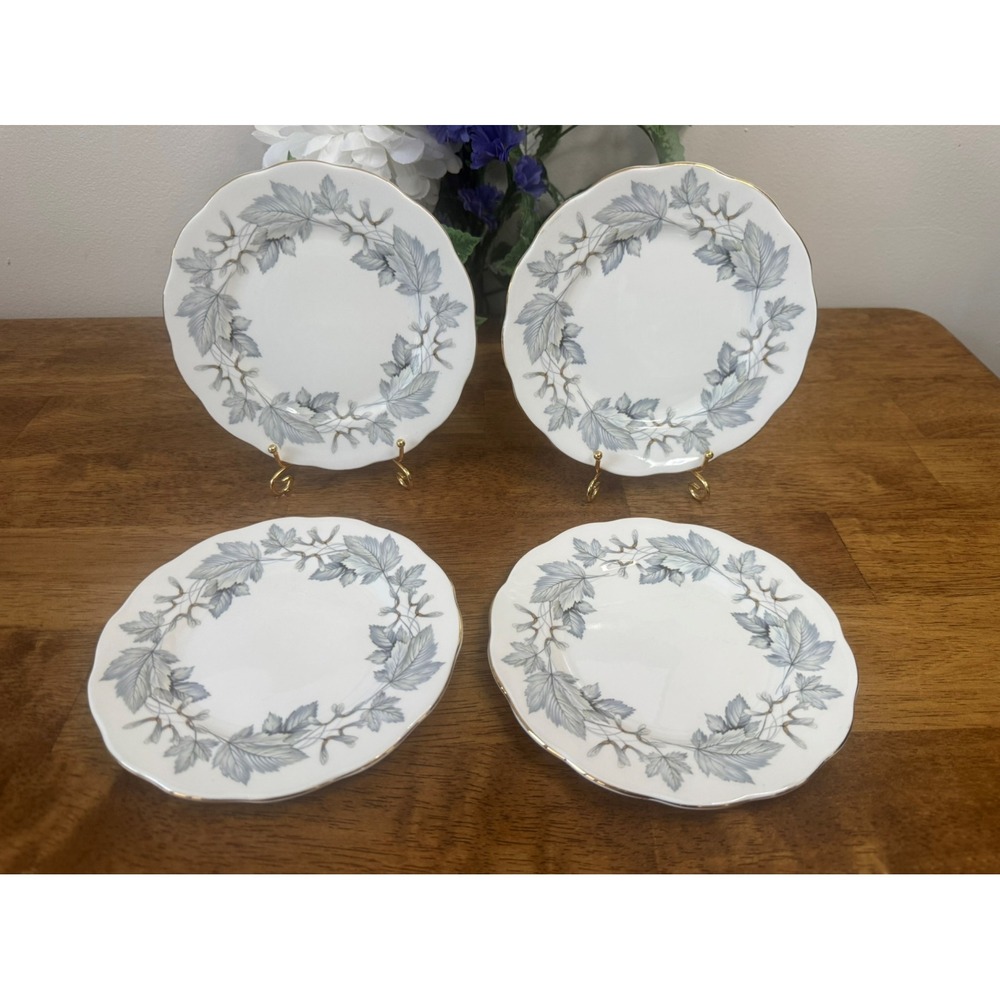 Vintage Royal Albert Silver Maple Side Plates Set of Four Grapevine MCM‎ Dining